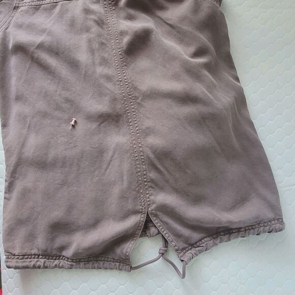 American Eagle Jacket Womens Size M Burgundy Zip Up Utility Military Hoodie - Picture 11 of 13